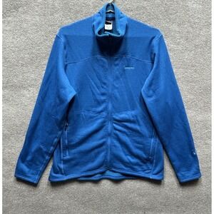 Patagonia Jacket Men XL R1 Pullover Fleece 1/2 Zip Blue Fleece Midlayer EUC